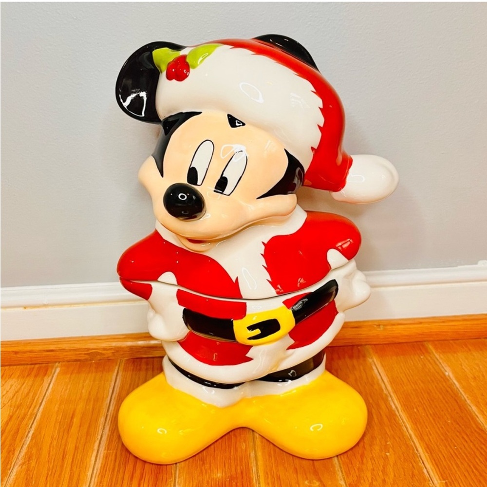Mickey Mouse Santa  Christmas cookie jar